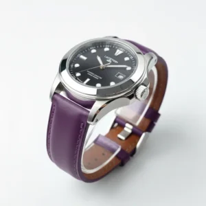 بند چرم بنفش رویال – Purple Royal Leather Strap